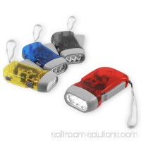 Chromo Inc 4 Pack of Hand Crank All-Purpose LED Flashlights with Squeeze Powered Recharge